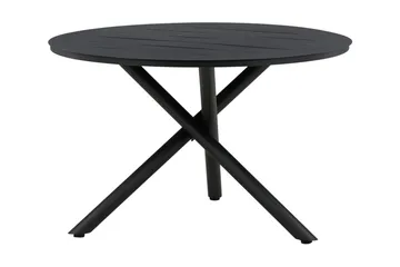Alma Spisebord Rundt 120 cm Svart - Venture Home - Hagemøbler & utemiljø - Hagebord - Spisebord ute