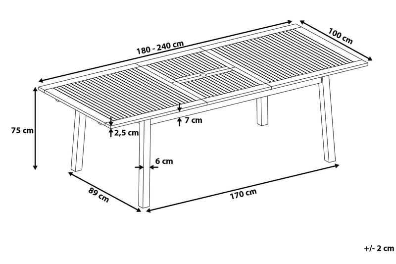 Bord Cesana 240 cm - Tre|Natur - Spisebord ute