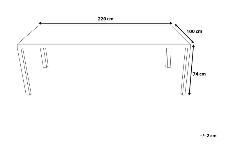 Bord Italia 220 cm - Hvit - Spisebord ute