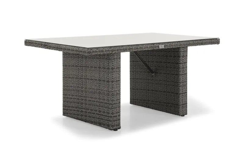 Bord James 145 cm, Glass/Grå