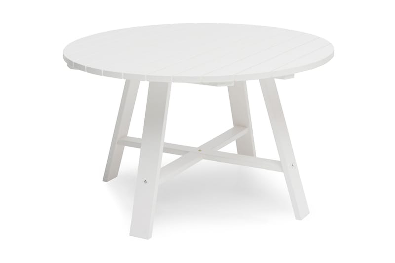 Bord Läckö Ø120 cm Hvit - Hvit - Spisebord ute