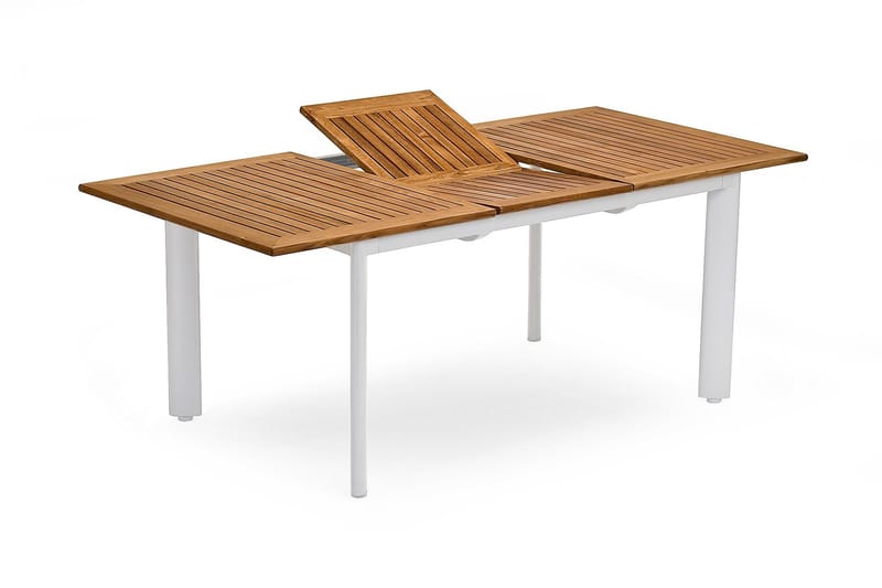 Bord Nydala 96x150/200cm Hvit/Teak, Hvit