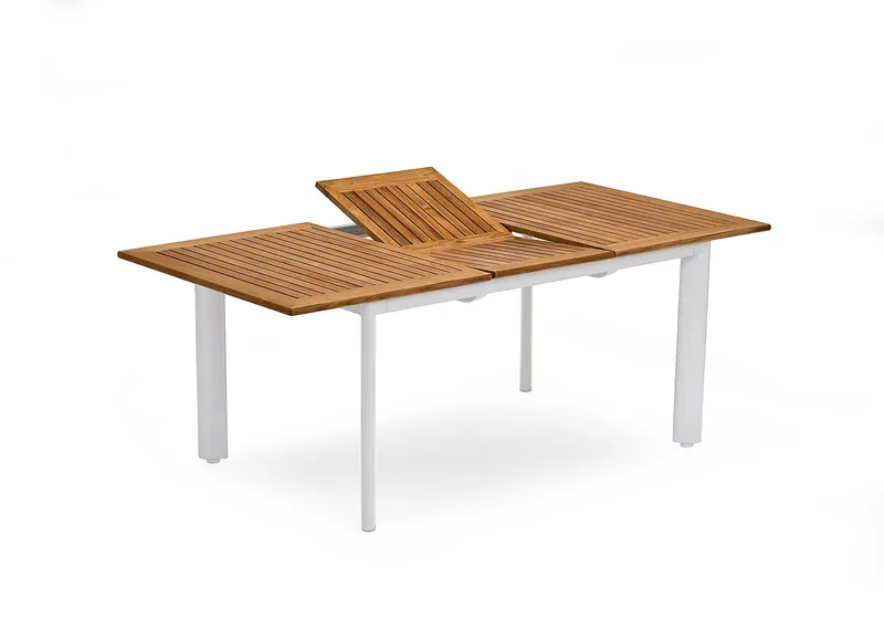 Bord Nydala 96x150/200cm Hvit/Teak, Hvit