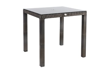 Bord WICKER 73x73xH71cm Klart glass - Hagemøbler & utemiljø - Hagebord - Spisebord ute