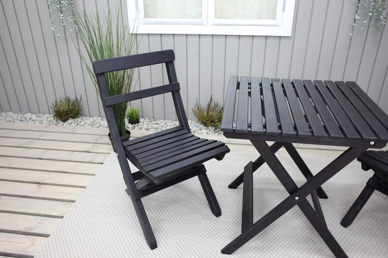 Edilma Klaffebord 65 cm - Kaffesvart - Hagemøbler & utemiljø - Hagebord - Spisebord ute