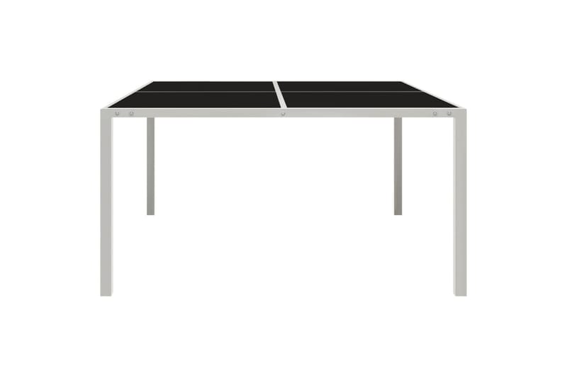 Hagebord 130x130x72 cm stål og glass grå - Grå - Spisebord ute