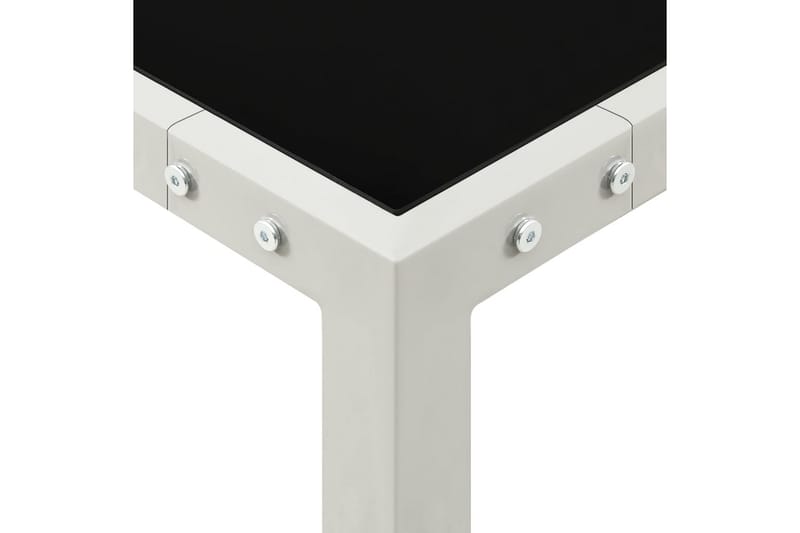 Hagebord 130x130x72 cm stål og glass grå - Grå - Spisebord ute