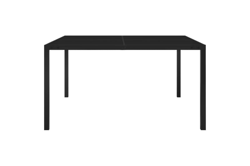 Hagebord 130x130x72 cm stål og glass svart - Svart - Spisebord ute
