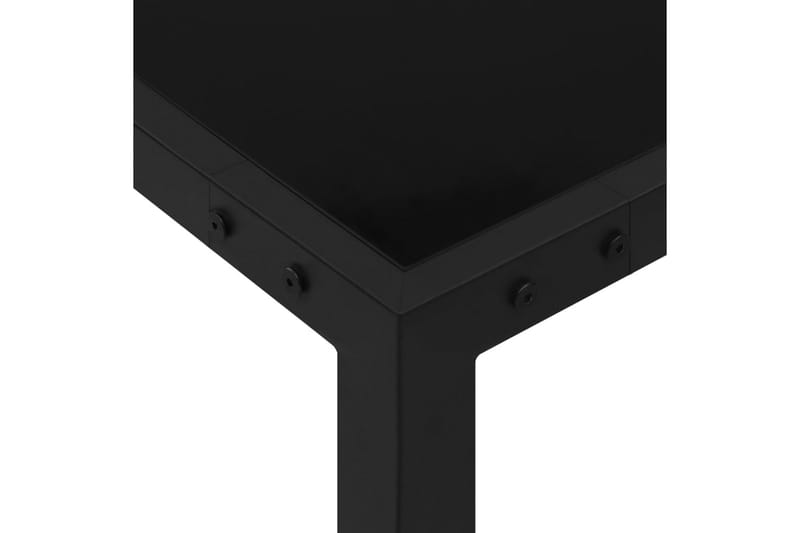 Hagebord 130x130x72 cm stål og glass svart - Svart - Spisebord ute