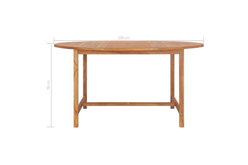 Hagebord 150x76 cm heltre teak - Brun - Spisebord ute