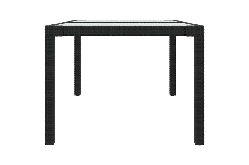 Hagebord 150x90x75 cm herdet glass og polyrotting svart - Svart - Spisebord ute