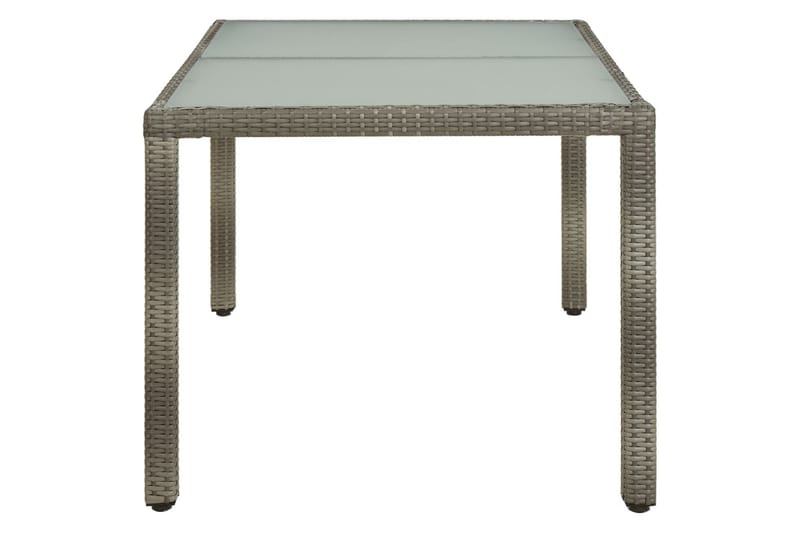 Hagebord 150x90x75 cm herdet glass og polyrotting grå - Grå - Spisebord ute