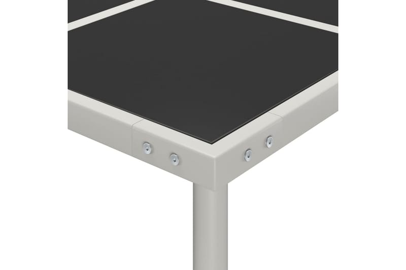 Hagebord 170x170x74,5 cm stål og glass - Svart - Spisebord ute