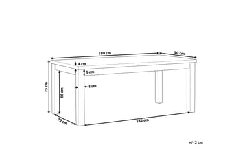 Hagebord 180 x 90 cm grå OSTUNI - Grå - Hagemøbler & utemiljø - Hagebord - Spisebord ute