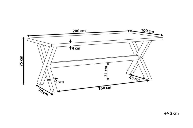 Hagebord 200 x 100 cm Hvit OLBIA - Hvit - Hagemøbler & utemiljø - Hagebord - Spisebord ute