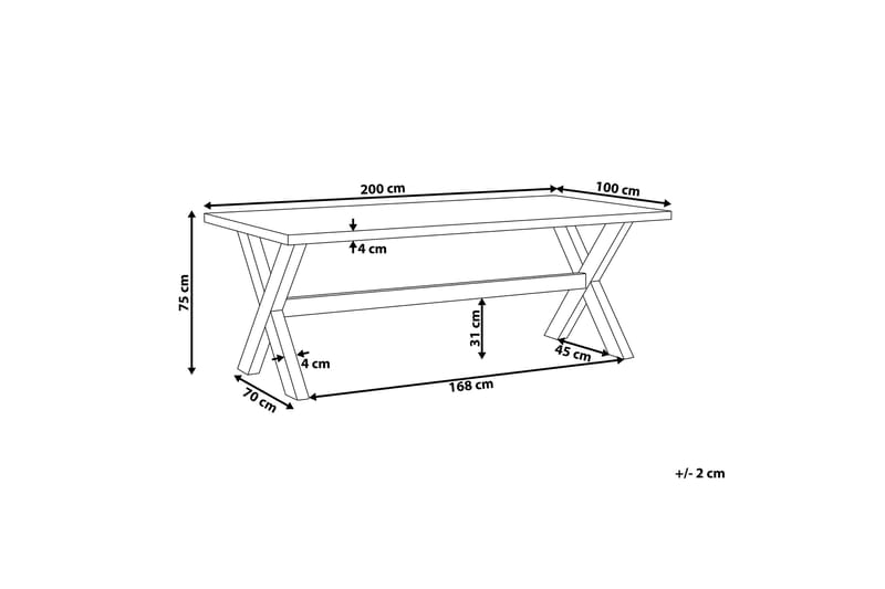 Hagebord 200 x 100 cm Hvit OLBIA - Hvit - Spisebord ute