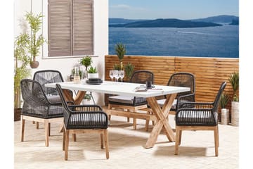 Hagebord 200 x 100 cm Hvit OLBIA - Hvit - Hagemøbler & utemiljø - Hagebord - Spisebord ute