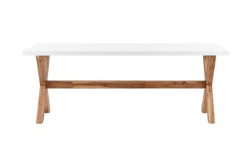Hagebord 200 x 100 cm Hvit OLBIA - Hvit - Hagemøbler & utemiljø - Hagebord - Spisebord ute