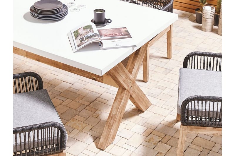 Hagebord 200 x 100 cm hvit OLBIA - hvit - Hagemøbler & utemiljø - Hagebord - Spisebord ute