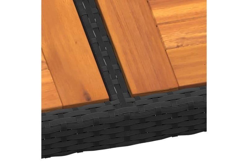 Hagebord 200x150x75 cm akasie og polyrotting svart - Svart - Spisebord ute