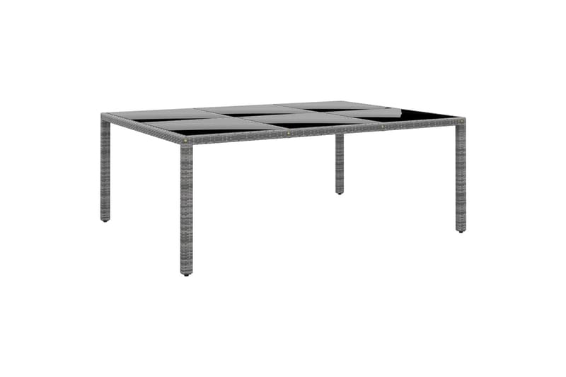 Hagebord 200x150x75 cm herdet glass og polyrotting grå - Grå - Spisebord ute