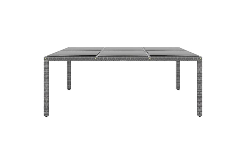 Hagebord 200x150x75 cm herdet glass og polyrotting grå - Grå - Spisebord ute