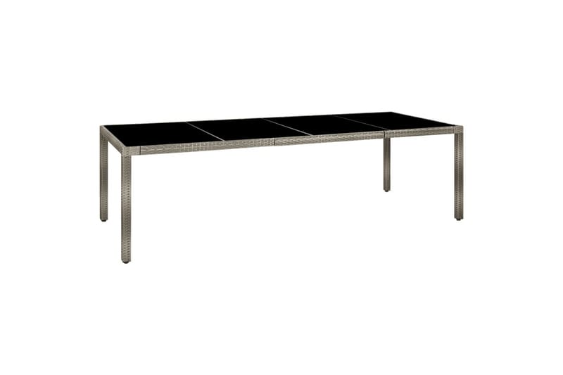 Hagebord 250x100x75 cm herdet glass og polyrotting grå - Grå - Spisebord ute