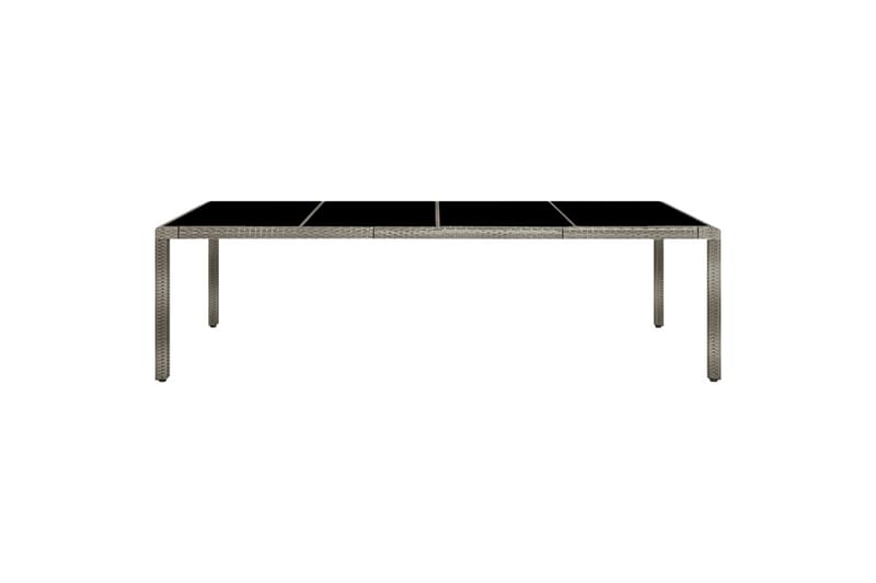 Hagebord 250x100x75 cm herdet glass og polyrotting grå - Grå - Spisebord ute