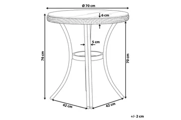 Hagebord 70 cm blå/Hvit mønster RIFREDDO - Blå - Hagemøbler & utemiljø - Hagebord - Spisebord ute