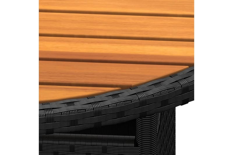Hagebord 80x75 cm akasie og polyrotting svart - Svart - Spisebord ute