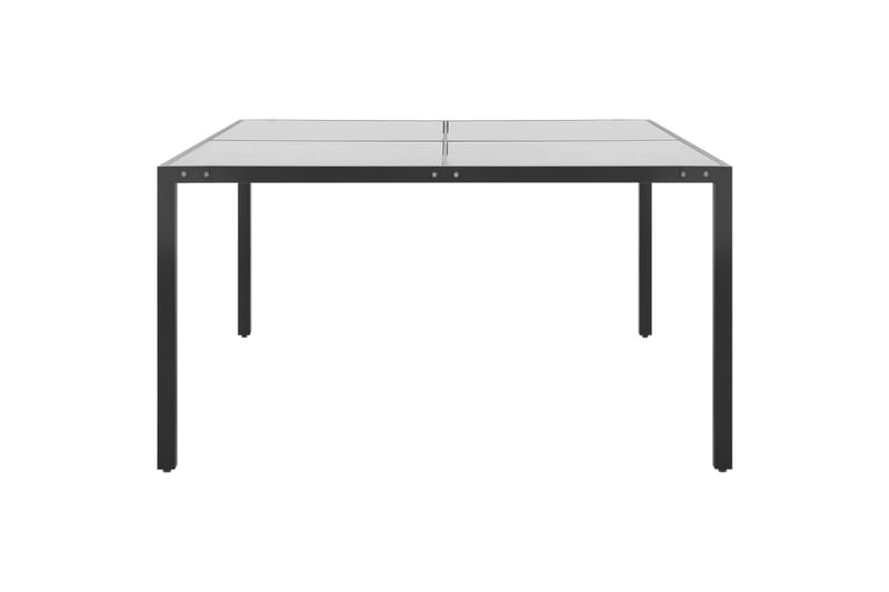 Hagebord antrasitt 130x130x72 cm stål og glass - Antrasittgrå - Spisebord ute