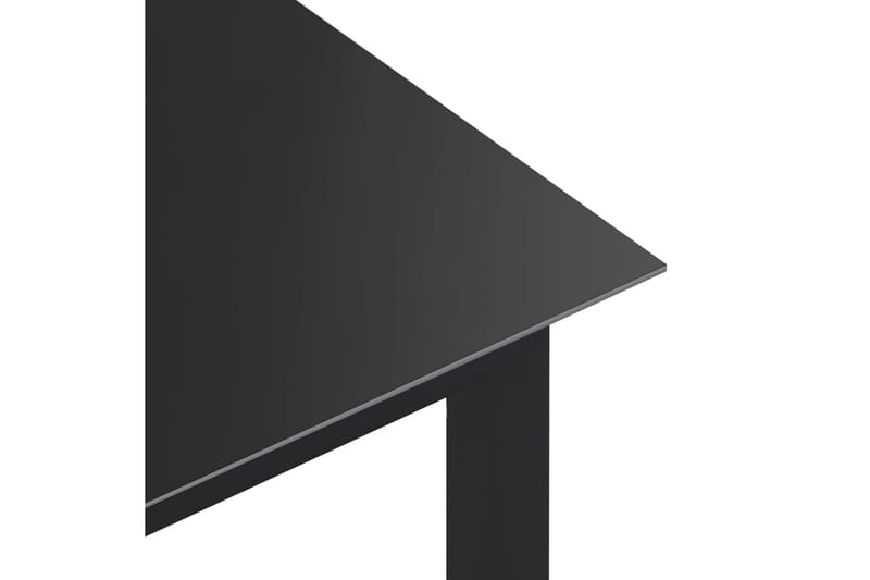 Hagebord antrasitt 150x90x74 cm aluminium og glass - Antrasittgrå - Spisebord ute