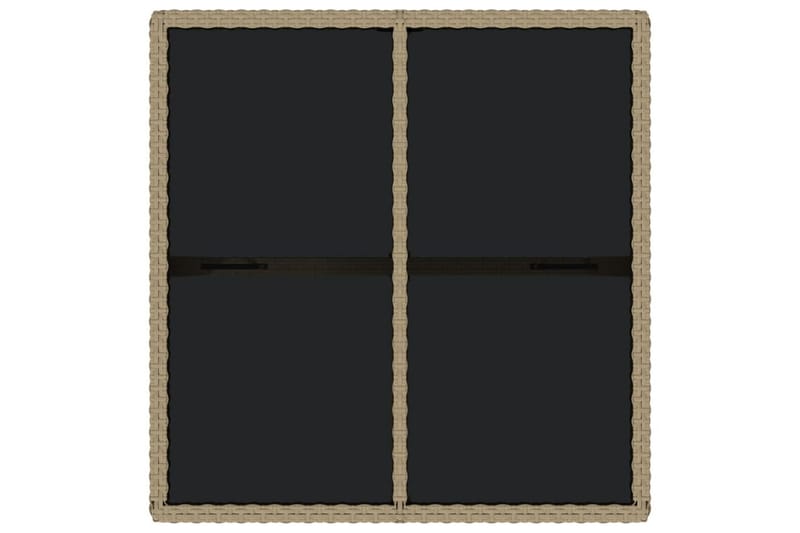 Hagebord beige 109x107x74 cm polyrotting og glass - Beige - Spisebord ute