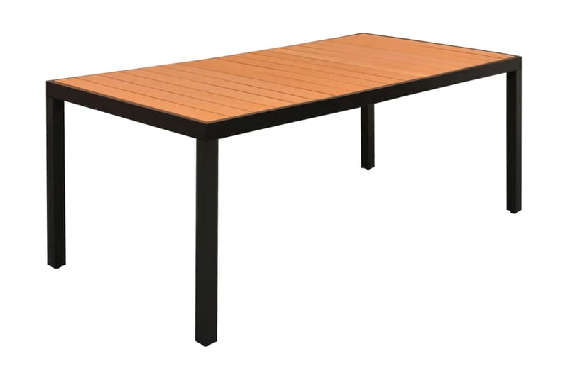 Hagebord brun 185x90x74 cm aluminium og WPC - Brun - Spisebord ute