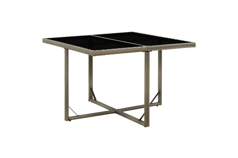 Hagebord grå 109x107x74 cm polyrotting og glass - Grå - Spisebord ute