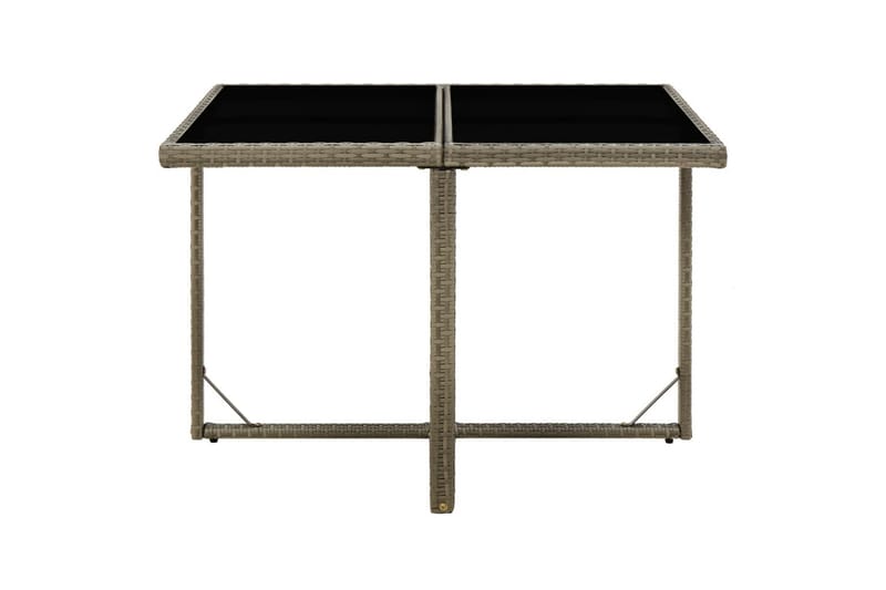 Hagebord grå 109x107x74 cm polyrotting og glass - Grå - Spisebord ute