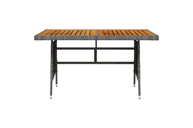 Hagebord grå 130x70x72 cm polyrotting og heltre akasie - Grå - Spisebord ute