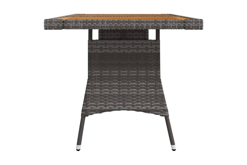 Hagebord grå 130x70x72 cm polyrotting og heltre akasie - Grå - Spisebord ute