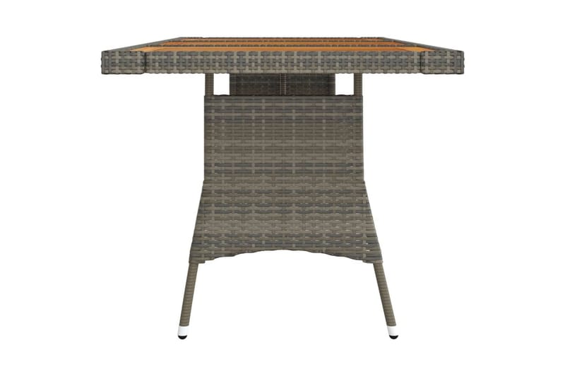 Hagebord grå 160x70x72 cm polyrotting og heltre akasie - Grå - Spisebord ute