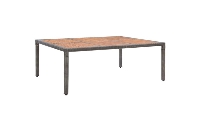 Hagebord grå 200x150x74 cm polyrotting og akasie - Grå - Spisebord ute