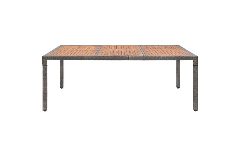 Hagebord grå 200x150x74 cm polyrotting og akasie - Grå - Spisebord ute
