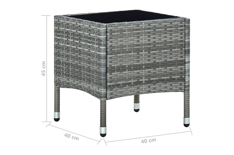 Hagebord grå 40x40x45 cm polyrotting - Grå - Spisebord ute