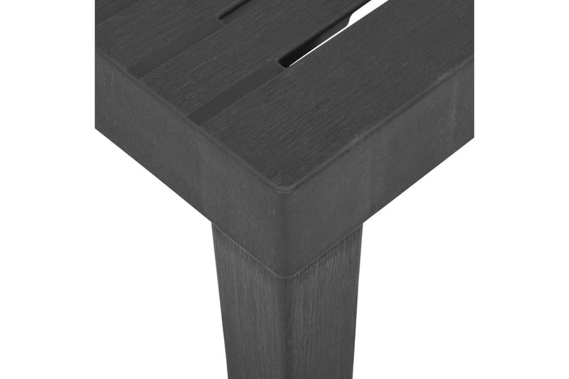 Hagebord grå 79x65x72 cm plast - Grå - Spisebord ute