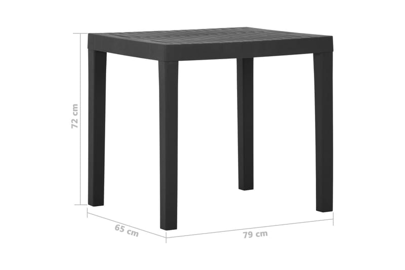 Hagebord grå 79x65x72 cm plast - Grå - Spisebord ute
