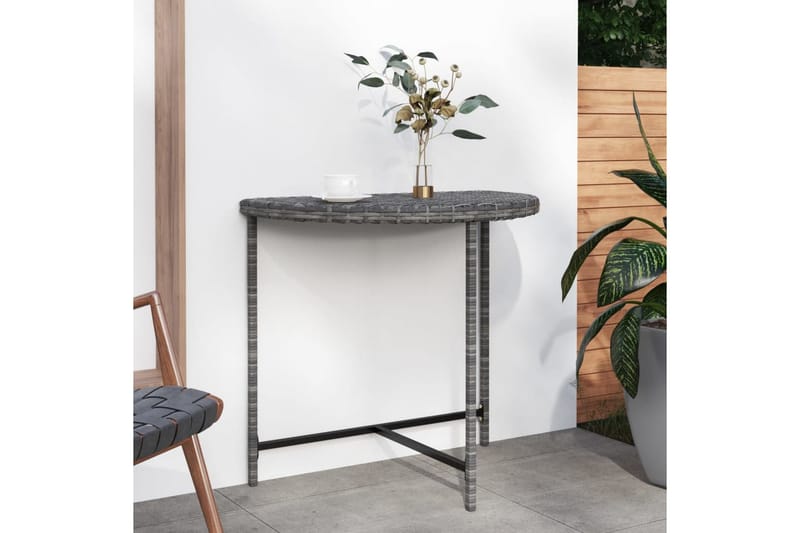 Hagebord grå 80x50x75 cm polyrotting - Grå - Spisebord ute