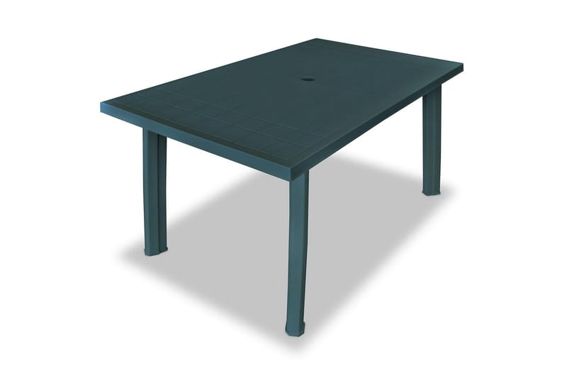Hagebord grønn 126x76x72 cm plast - Grønn - Spisebord ute