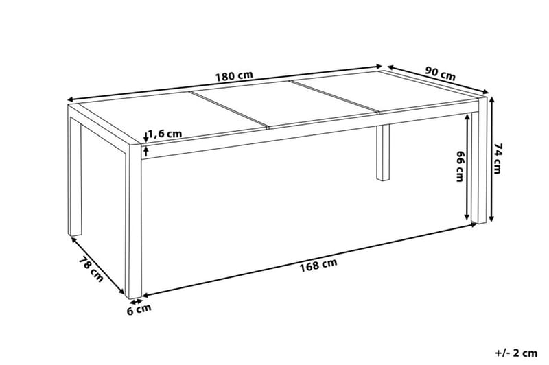 Hagebord Grosseto 180 cm - Svart - Spisebord ute