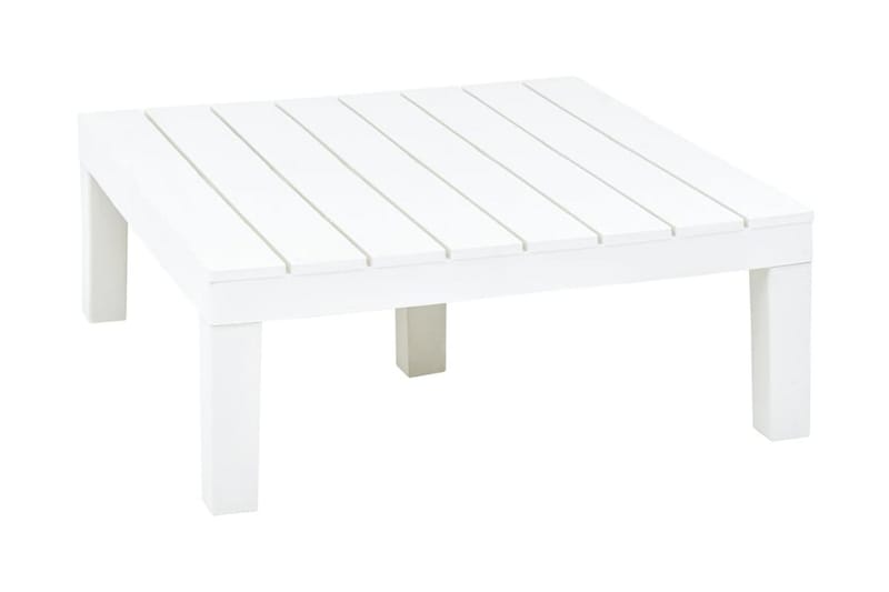 Hagebord hvit 78x78x31 cm plast - Spisebord ute