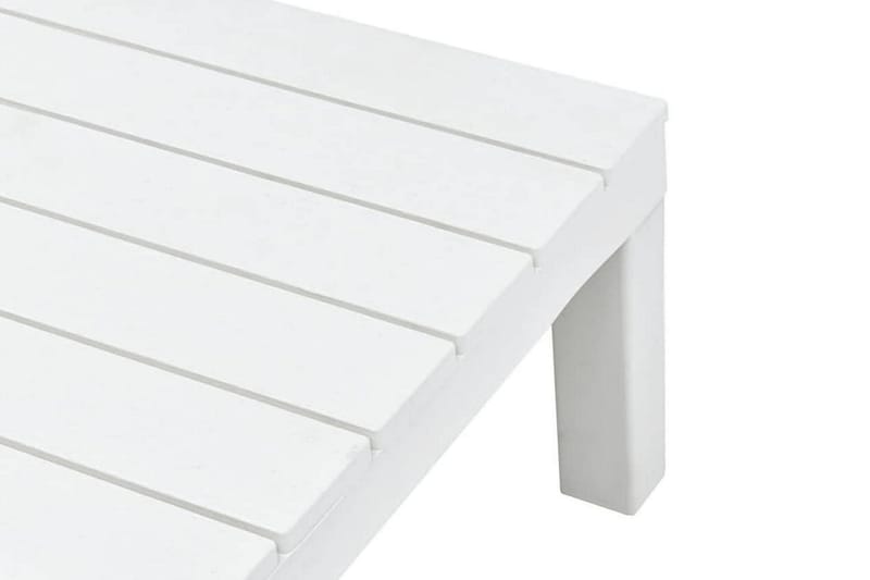 Hagebord hvit 78x78x31 cm plast - Spisebord ute