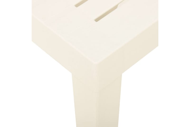 Hagebord hvit 79x65x72 cm plast - Hvit - Spisebord ute